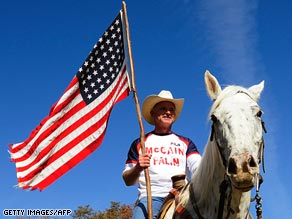 Bill Coleman prepares for an Obama rally in Virginia.