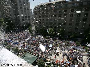 Chileans protest last week in the capital of Santiago.