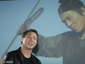 Movie star Jet Li poses during a break from taping CNN's Talk Asia in Hong Kong.