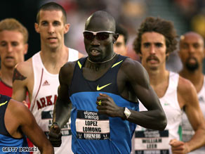 Lopez Lomong competes during Olympic trials in Eugene, Oregon, last month.