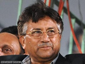 Protesters against Pakistani President Pervez Musharraf march in Islamabad Thursday night.