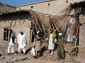 The aftermath of a suspected U.S. drone attack on a building in North Waziristan.