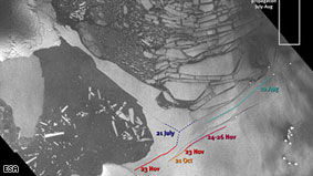 New rifts form on large Antarctic ice shelf