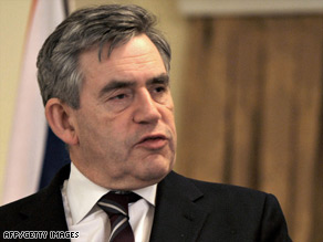 British Prime Minister Gordon Brown speaks at a news conference Saturday in Kabul, Afghanistan.