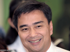 Abhisit Vejjajiva has pledged to revive Thailand's sagging economy.