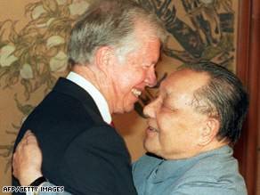 Deng Xiaoping (right) and former U.S. president Jimmy Carter