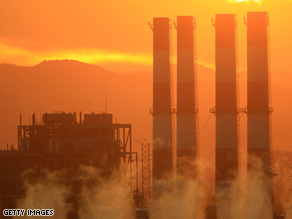 The sun sets on a Californian power station, which could be the recipient of aid under an expected stimulus plan.