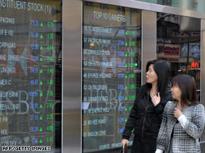 Tokyo's Nikkei index closed with its worst-ever annual percentage fall, losing 42.1 percent.