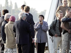 German tourists arrive back home after their kidnapping ordeal.