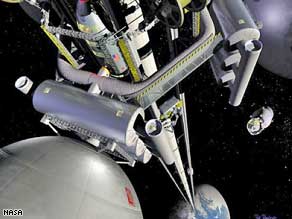 Lift to space: This is a Nasa interpretation of what a space elevator may look like.