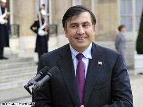 Georgian President Mikheil Saakashvili, shown in France on November 13, called the incident a provocation.