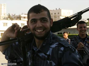 Hamas policemen were all smiles after the six-month truce was declared last week.