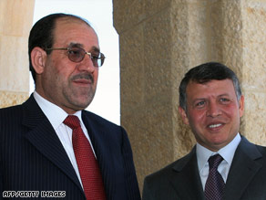 Iraqi Prime Minister Nuri al-Maliki, left, and Jordan's King Abdullah II meet in Amman, Jordan, last month.