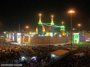 One of the blasts to hit Karbala came close to the Imam Abbas mosque, pictured here in August.