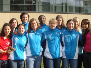 Claudia (third from left) back in training in Germany.
