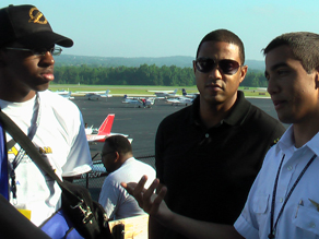 Brandon Henry, Don Lemon and the flight instructor at a flight camp in Georgia