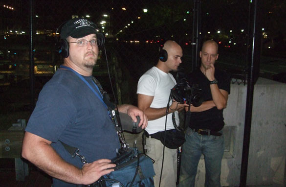 Turner Audio tech Chris Linder, News To Me Producer Teague Kennedy, News To Me Host Eric Lanford at Atlantic Station