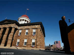 Obama's event Saturday is at Springfield’s Old State Capitol, where he launched his presidential campaign.