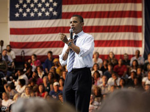 Democratic presidential candidate Sen. Barack Obama, speaks during a town hall meeting at the E.C. Glass High School in Lynchburg, Va., Wednesday.