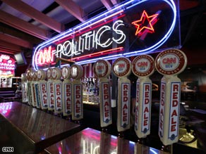 The bar of the CNN Grill, watering hole for convention delegates, the media and newsmakers.
