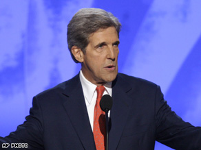  John Kerry speaks at the DNC.