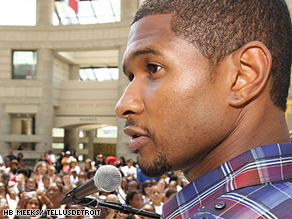 Grammy winning music artist, Usher, kicks off his ''I Can't But You Can'' voter campaign in Detroit.