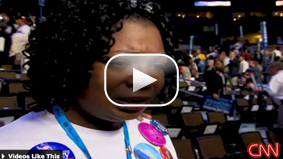 Watch Anne Price-Mill's emotional response to Sen. Hillary Clinton's speech.