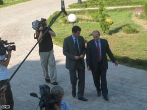 CNN's Matthew Chance and Russian Prime Minister Vladimir Putin are filmed during their recent interview.