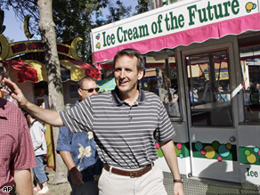 Minnesota Gov. Tim Pawlenty walks through the State Fairgrounds in Falcon Heights, Minn., Friday.