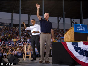 Sens. Biden and Obama campaigned together in Michigan Sunday.