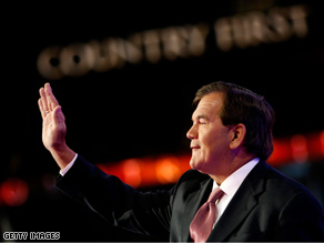 Ridge toured the convention stage in anticipation of his speech to the GOP convention Thursday night.