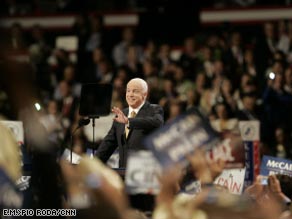 McCain's speech was awkward at times.