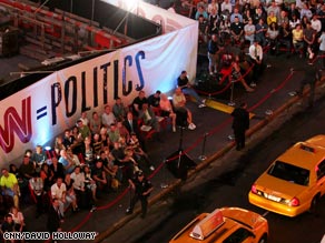 McCains message is heard in New Yorks Times Square.
