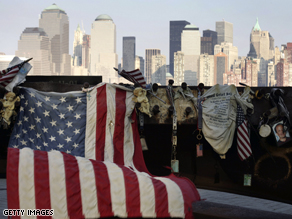 2006 Memorial in Jersey City, NJ for victims of the September 11 attacks, looking out at the NYC skyline.