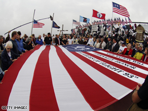 2007 Memorial ceremony for flight 93, which crashed in Shanksville, Pennsylvania on September 11, 2001.