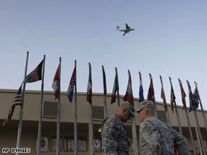 U.S. Camp Phoenix in Kabul, Afghanistan after a ceremony marking the 7th anniverisary of the September 11, 2001 attacks.
