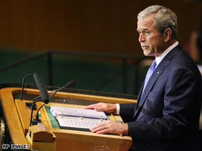 President Bush speaking at the U.N.