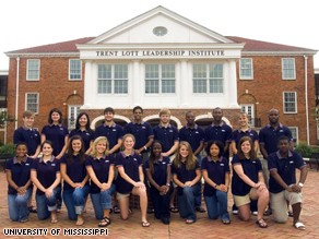 Artair Rogers, second row, third from the right, is a junior Public Policy Major at Ole Miss.