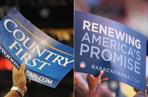 McCain and Obama campaign signs