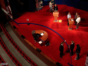 Rehearsals for Friday's presidential debate between Sen. John McCain and Sen. Barack Obama at the University of Mississippi.