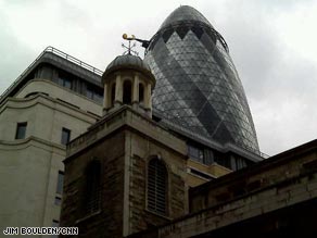 Churches and financial institutions rub shoulders in the City of London.