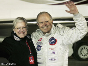 File photo of Steve Fosset and his wife.