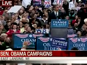 Obama is campaigning in Michigan.