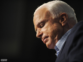 John McCain during a rally on Monday at the University of New Mexico.