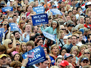Supporters of Sarah Palin at a campaign rally on Saturday.