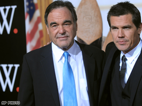'W.' premiered in New York Wednesday night across the street from John McCain's hotel.