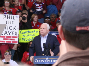 John McCain at a campaign rally in Woodbridge, VA
