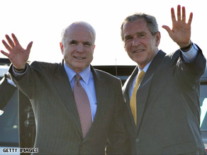 A new poll suggests John McCain is on defense in states Pres. Bush won.
