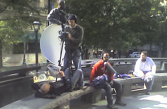 Eric laying down on the job