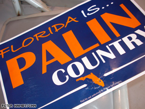  Palin signs made an appearance at a Florida rally – McCain signs did not.
